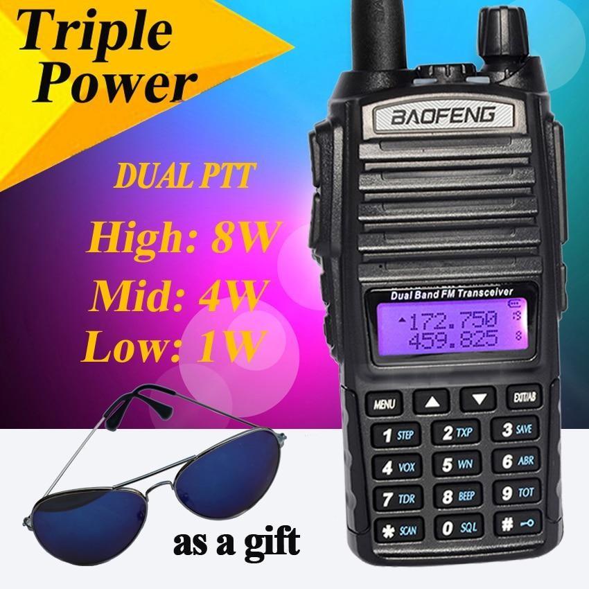 Baofeng 8W UV-82HX уоки токи преносими радиостанции от Dual PTT за ...