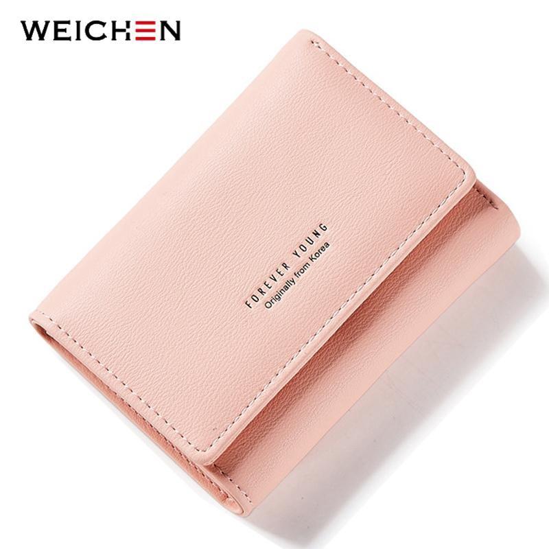 WEICHEN Прост стил Thirfolds Дамски портфейл Мека кожа Дамски държач за ...