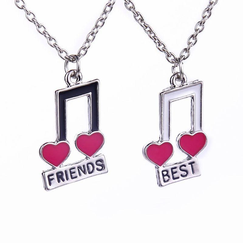 Най-добри приятели Колиета за 2 музикални нотки Bestfriend BFF Колие ...
